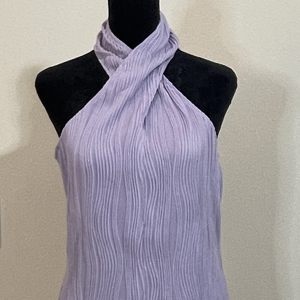 Sofia's Choice Criss-Cross halter Top - Large - elegant Lavendar - NWT